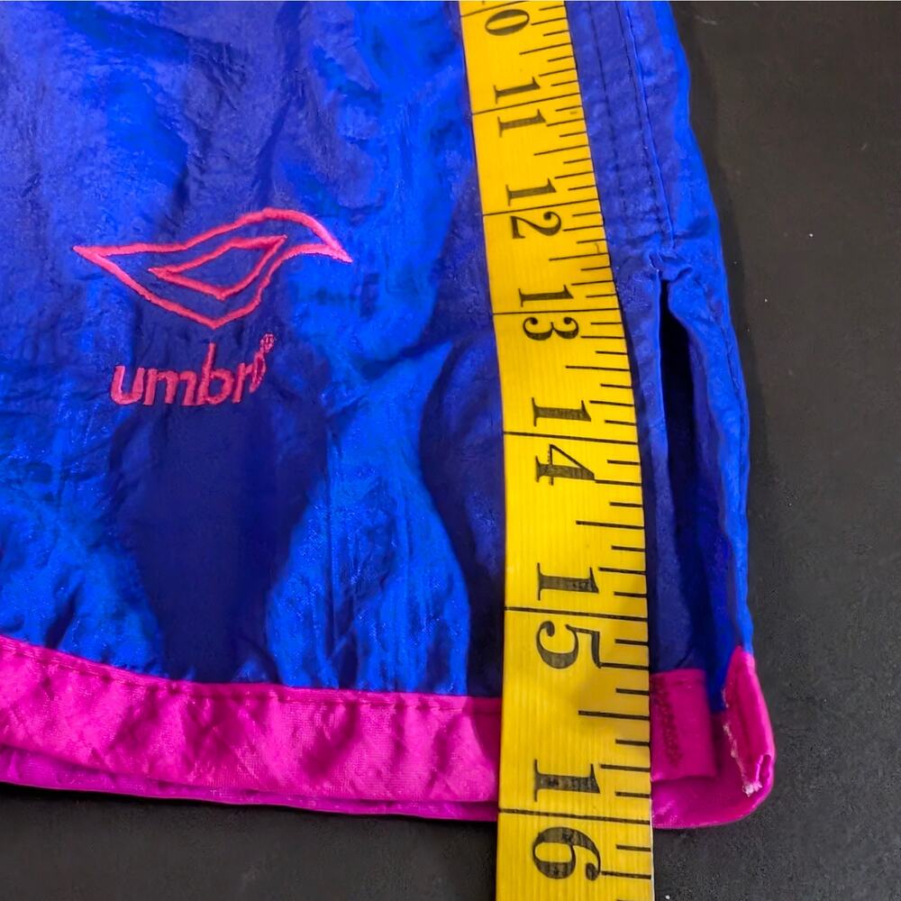 VNTG UMBRO SHORTS Adult Small Purple Pink Nylon Crinkle Soccer Made In USA 90s - Picture 6 of 8
